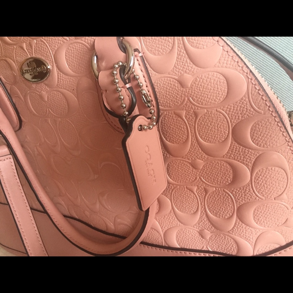 NEW Cora Blush COACH embossed dome Satchel purse - Picture 2 of 4